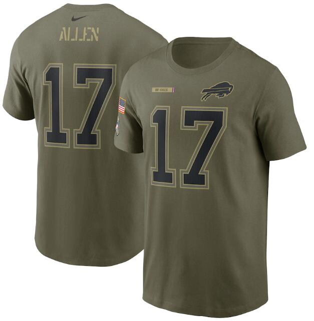 Men's Buffalo Bills #17 Josh Allen 2021 Olive Salute To Service Legend Performance T-Shirt Men's Buffalo Bills #17 Josh Allen 2021 Olive Salute To Service Legend Performance T-Shirt