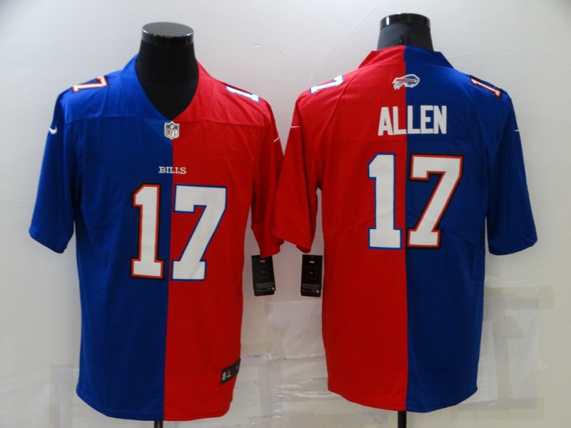 Men's Buffalo Bills #17 Josh Allen Blue Red Two Tone 2021 Vapor Untouchable Stitched NFL Nike Limited Jersey Men's Buffalo Bills #17 Josh Allen Blue Red Two Tone 2021 Vapor Untouchable Stitched NFL Nike Limited Jersey