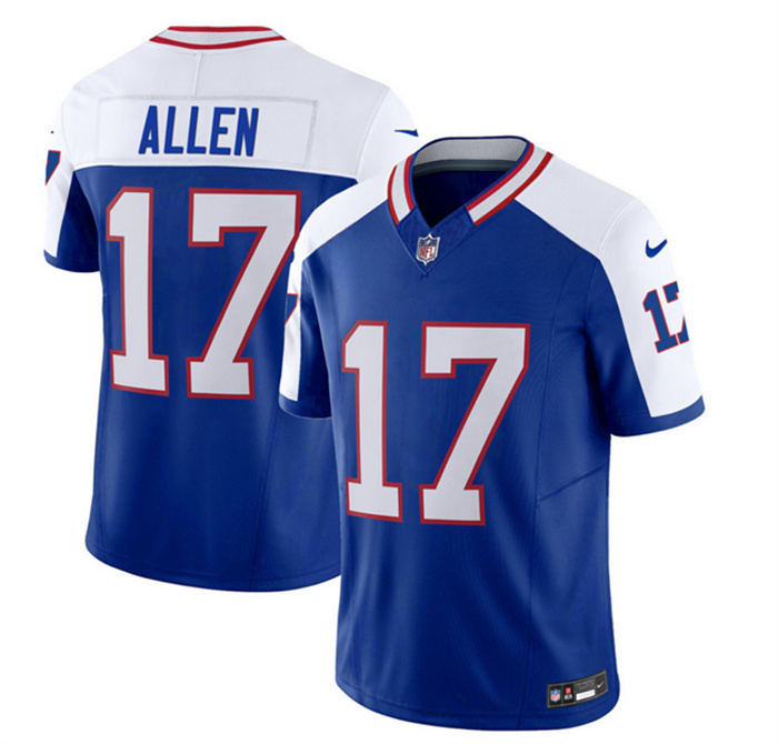 Men's Buffalo Bills #17 Josh Allen Blue White 2023 F.U.S.E. Throwback Vapor Untouchable Limited Stitched Jersey Men's Buffalo Bills #17 Josh Allen Blue White 2023 F.U.S.E. Throwback Vapor Untouchable Limited Stitched Jersey