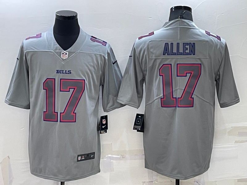Men's Buffalo Bills #17 Josh Allen Grey Atmosphere Fashion Stitched Jersey Men's Buffalo Bills #17 Josh Allen Grey Atmosphere Fashion Stitched Jersey