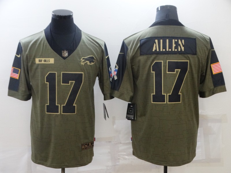 Men's Buffalo Bills #17 Josh Allen Nike Olive 2021 Salute To Service Limited Player Jersey Men's Buffalo Bills #17 Josh Allen Nike Olive 2021 Salute To Service Limited Player Jersey