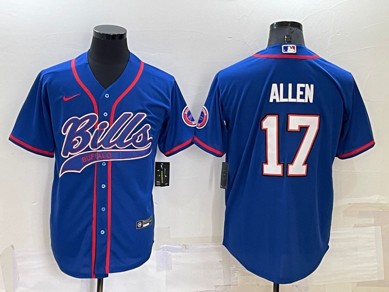 Men's Buffalo Bills #17 Josh Allen Royal Cool Base Stitched Baseball Jersey Men's Buffalo Bills #17 Josh Allen Royal Cool Base Stitched Baseball Jersey