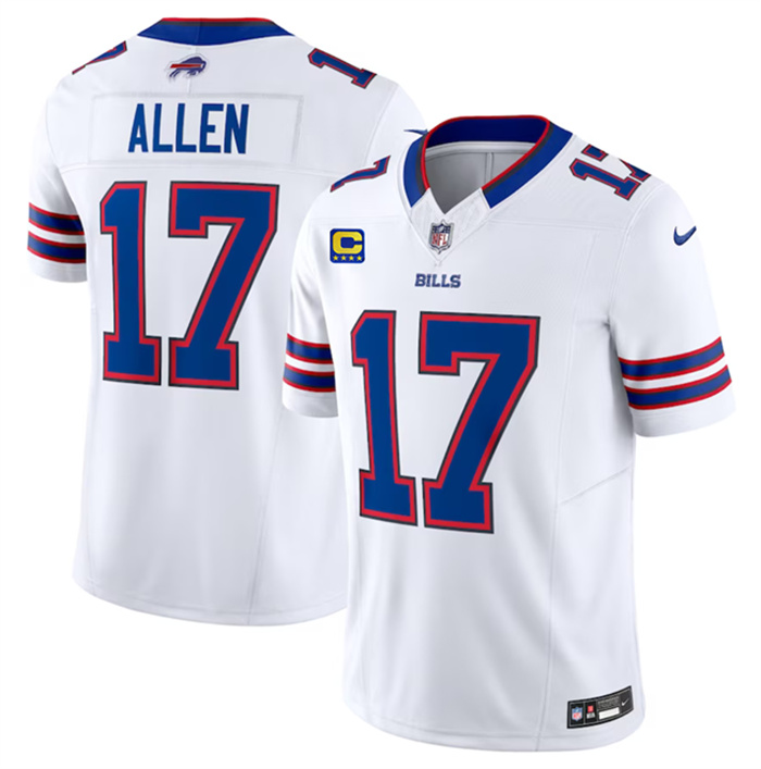 Men's Buffalo Bills #17 Josh Allen White 2023 F.U.S.E. With 4-Star C Patch Vapor Untouchable Limited Stitched Jersey Men's Buffalo Bills #17 Josh Allen White 2023 F.U.S.E. With 4-Star C Patch Vapor Untouchable Limited Stitched Jersey