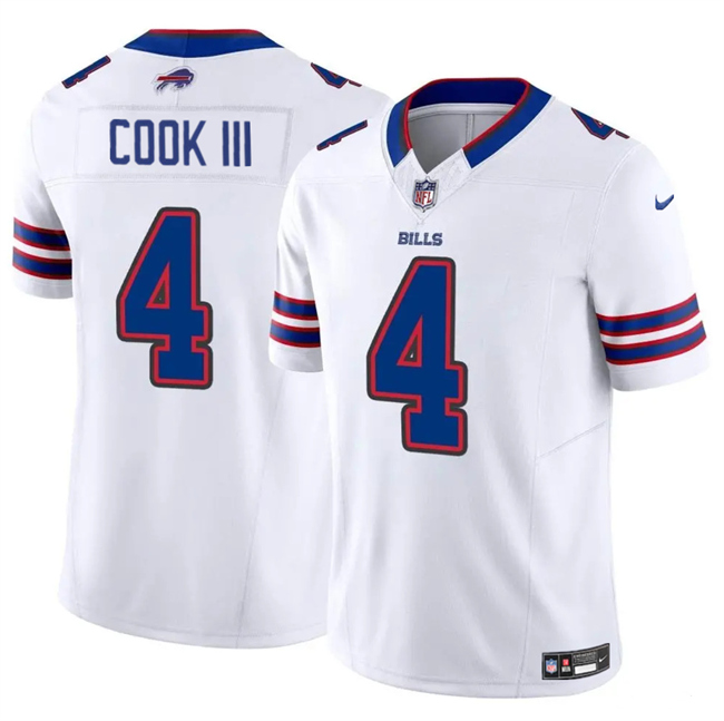 Men's Buffalo Bills #4 James Cook III White 2025 F.U.S.E. Vapor Untouchable Limited Stitched Football Jersey