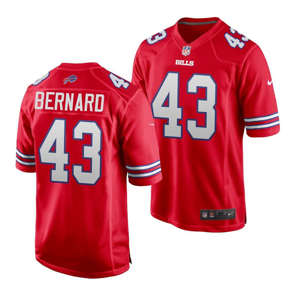Men's Buffalo Bills #43 Terrel Bernard Red Stitched Jersey Men's Buffalo Bills #43 Terrel Bernard Red Stitched Jersey