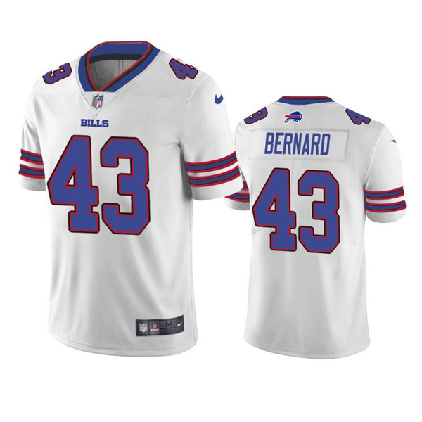 Men's Buffalo Bills #43 Terrel Bernard White Vapor Untouchable Limited Stitched Jersey Men's Buffalo Bills #43 Terrel Bernard White Vapor Untouchable Limited Stitched Jersey