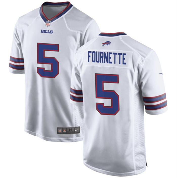 Men's Buffalo Bills #5 Leonard Fournette White Stitched Football Game Jersey Men's Buffalo Bills #5 Leonard Fournette White Stitched Football Game Jersey