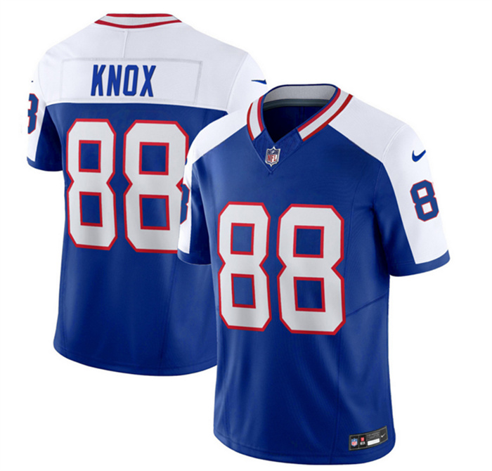 Men's Buffalo Bills #88 Dawson Knox Blue White 2023 F.U.S.E. Throwback Vapor Untouchable Limited Stitched Jersey Men's Buffalo Bills #88 Dawson Knox Blue White 2023 F.U.S.E. Throwback Vapor Untouchable Limited Stitched Jersey