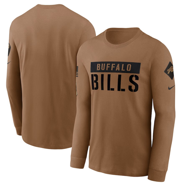 Men's Buffalo Bills 2023 Brown Salute To Service Long Sleeve T-Shirt Men's Buffalo Bills 2023 Brown Salute To Service Long Sleeve T-Shirt