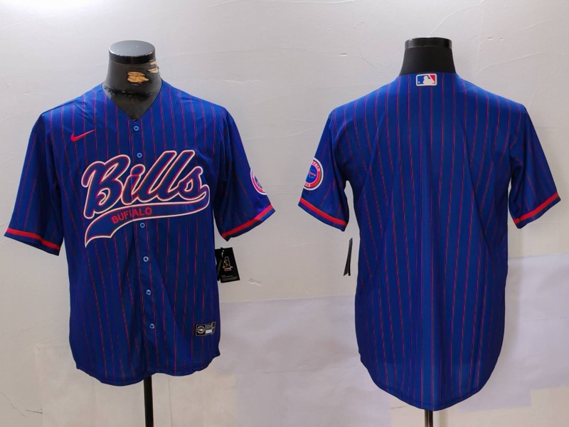 Men's Buffalo Bills Blank Blue Team Cool Base Stitched Baseball Jersey Men's Buffalo Bills Blank Blue Team Cool Base Stitched Baseball Jersey