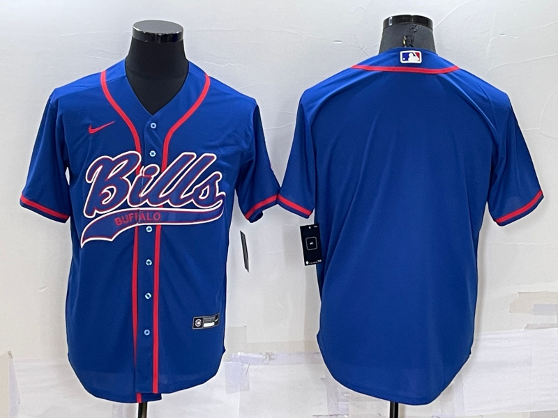 Men's Buffalo Bills Blank Royal Cool Base Stitched Baseball Jersey Men's Buffalo Bills Blank Royal Cool Base Stitched Baseball Jersey