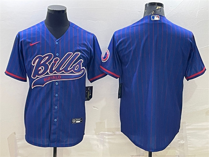 Men's Buffalo Bills Blank Royal With Patch Cool Base Stitched Baseball Jersey Men's Buffalo Bills Blank Royal With Patch Cool Base Stitched Baseball Jersey