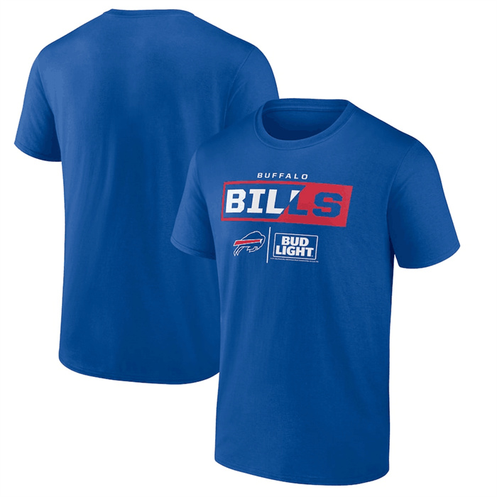 Men's Buffalo Bills Blue X Bud Light T-Shirt Men's Buffalo Bills Blue X Bud Light T-Shirt