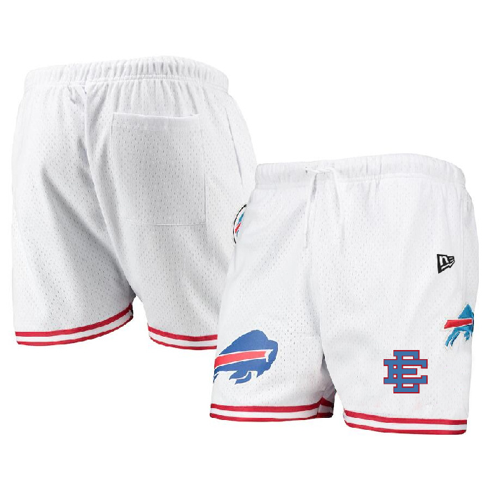 Men's Buffalo Bills Pro White Red Mesh Shorts Men's Buffalo Bills Pro White Red Mesh Shorts