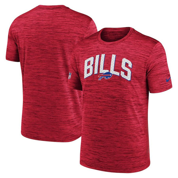 Men's Buffalo Bills Red Sideline Velocity Stack Performance T-Shirt Men's Buffalo Bills Red Sideline Velocity Stack Performance T-Shirt