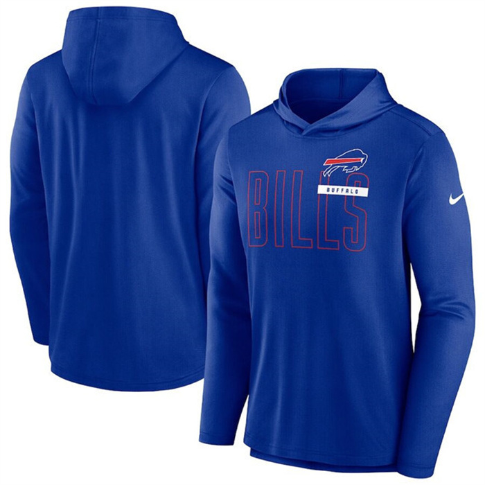 Men's Buffalo Bills Royal Lightweight Performance Hooded Long Sleeve T-Shirt Men's Buffalo Bills Royal Lightweight Performance Hooded Long Sleeve T-Shirt