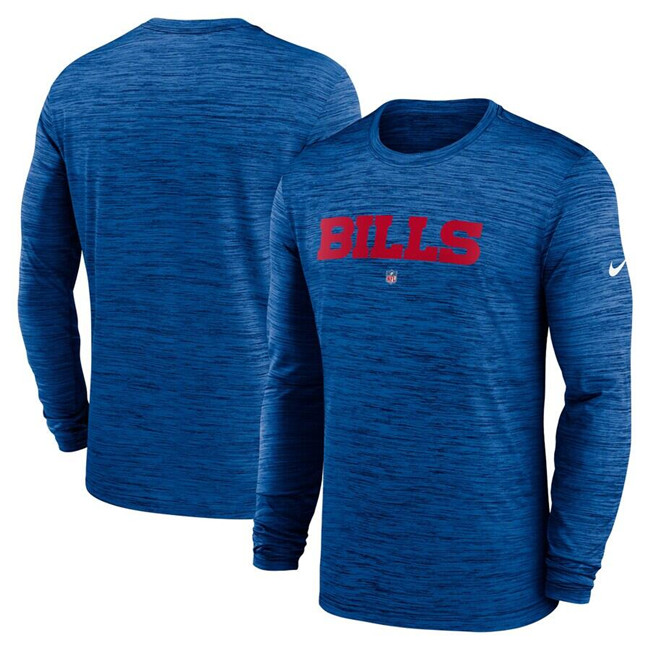 Men's Buffalo Bills Royal Sideline Team Velocity Performance Long Sleeve T-Shirt Men's Buffalo Bills Royal Sideline Team Velocity Performance Long Sleeve T-Shirt