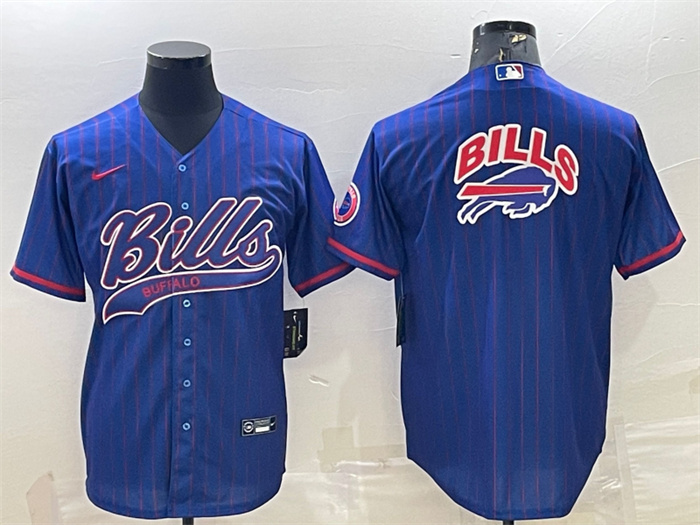 Men's Buffalo Bills Royal Team Big Logo With Patch Cool Base Stitched Baseball Jersey Men's Buffalo Bills Royal Team Big Logo With Patch Cool Base Stitched Baseball Jersey