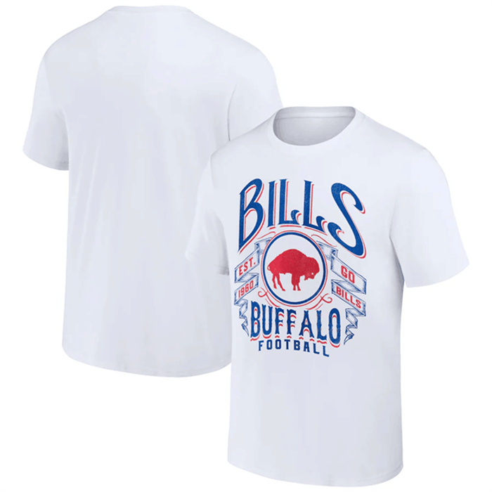 Men's Buffalo Bills White X Darius Rucker Collection Vintage Football T-Shirt Men's Buffalo Bills White X Darius Rucker Collection Vintage Football T-Shirt