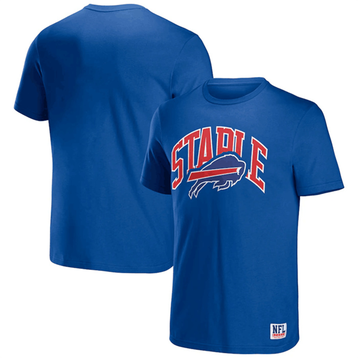 Men's Buffalo Bills X Staple Blue Logo Lockup T-Shirt Men's Buffalo Bills X Staple Blue Logo Lockup T-Shirt
