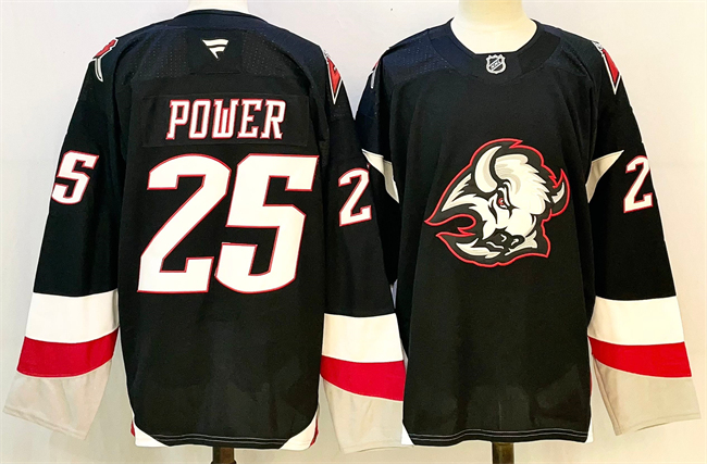 Men's Buffalo Sabres #25 Owen Power Black 2024-25 Alternate Stitched Hockey Jersey Men's Buffalo Sabres #25 Owen Power Black 2024-25 Alternate Stitched Hockey Jersey