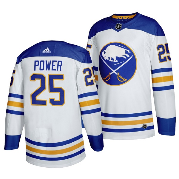 Men's Buffalo Sabres #25 Owen Power White Stitched Jersey Men's Buffalo Sabres #25 Owen Power White Stitched Jersey