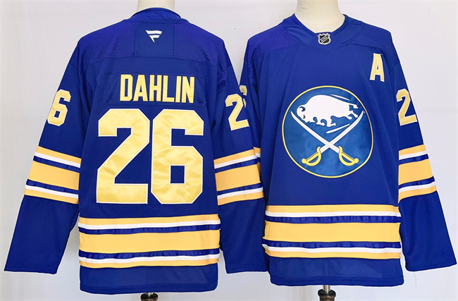 Men's Buffalo Sabres #26 Rasmus Dahlin Blue 2024-25 Stitched Jersey Men's Buffalo Sabres #26 Rasmus Dahlin Blue 2024-25 Stitched Jersey