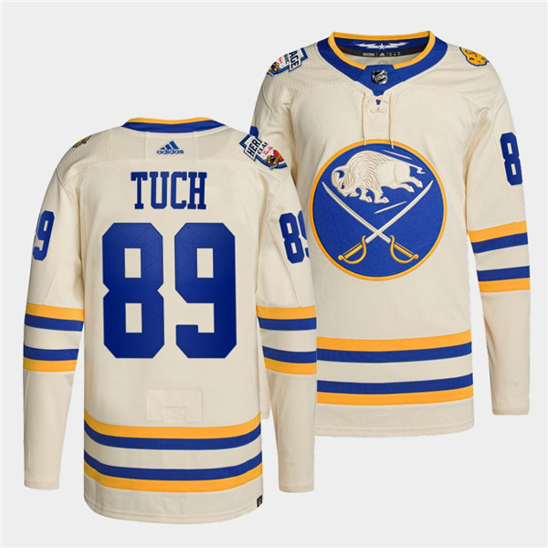 Men's Buffalo Sabres #89 Alex Tuch 2022 Cream Heritage Classic Cream Stitched Jersey Men's Buffalo Sabres #89 Alex Tuch 2022 Cream Heritage Classic Cream Stitched Jersey