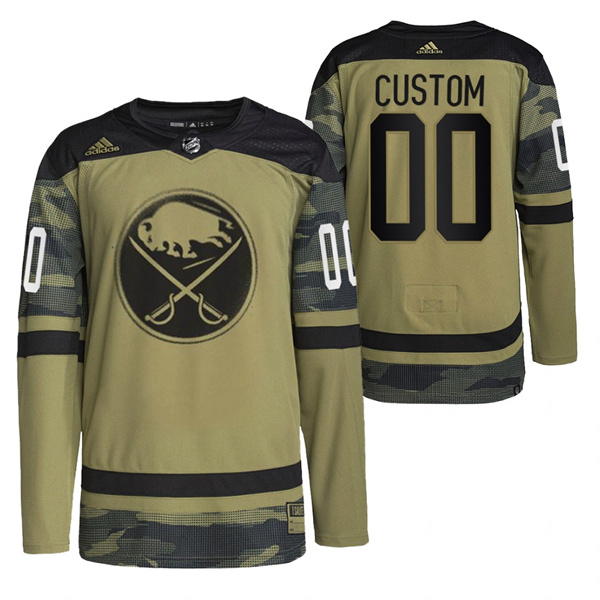 Men's Buffalo Sabres ACTIVE PLAYER Custom 2022 Camo Military Appreciation Night Stitched Jersey Men's Buffalo Sabres ACTIVE PLAYER Custom 2022 Camo Military Appreciation Night Stitched Jersey