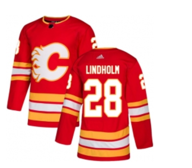 Men's Calgary Flames #28 Elias Lindholm Red Stitched NHL Jersey Men's Calgary Flames #28 Elias Lindholm Red Stitched NHL Jersey