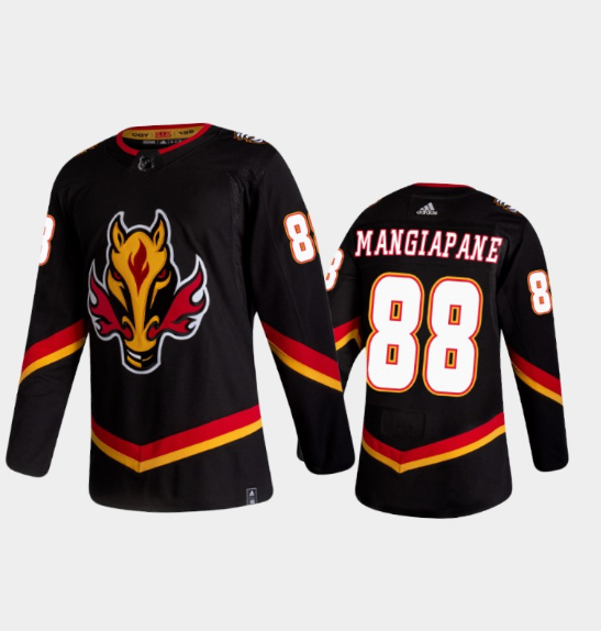 Men's Calgary Flames #88 Andrew Mangiapane 2020-21 Black Reverse Retro Stitched Jersey Men's Calgary Flames #88 Andrew Mangiapane 2020-21 Black Reverse Retro Stitched Jersey