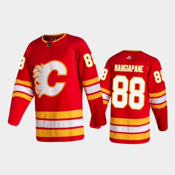 Men's Calgary Flames #88 Andrew Mangiapane Red Stitched Jersey Men's Calgary Flames #88 Andrew Mangiapane Red Stitched Jersey