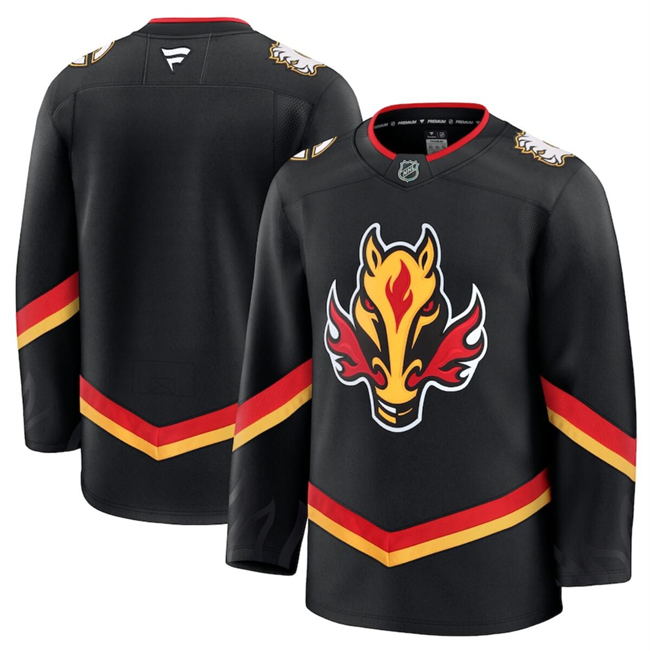 Men's Calgary Flames Blank Black 2024-25 Alternate Stitched Hockey Jersey Men's Calgary Flames Blank Black 2024-25 Alternate Stitched Hockey Jersey
