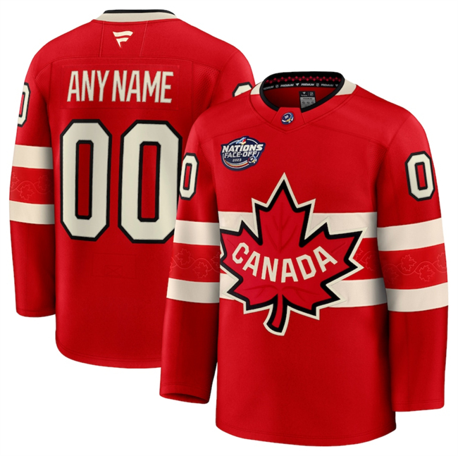 Men's Canada Active Player Custom Red 2025 4 Nations Face-Off Premium Stitched Jersey Men's Canada Active Player Custom Red 2025 4 Nations Face-Off Premium Stitched Jersey