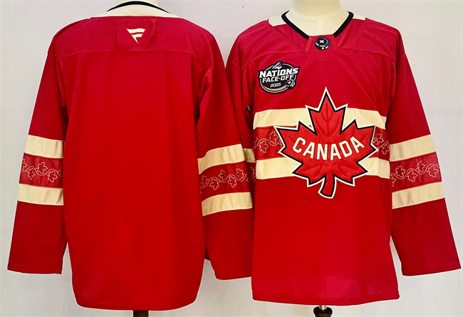 Men's Canada Blank Red 2025 4 Nations Face-Off Premium Stitched Jersey Men's Canada Blank Red 2025 4 Nations Face-Off Premium Stitched Jersey