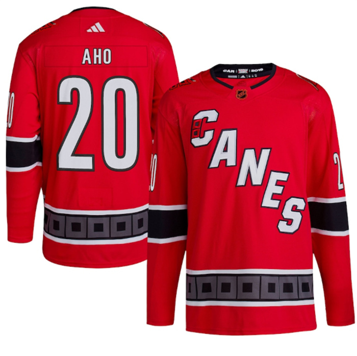Men's Carolina Hurricanes #20 Sebastian Aho 2022 23 Reverse Retro Red Stitched Jersey Men's Carolina Hurricanes #20 Sebastian Aho 2022 23 Reverse Retro Red Stitched Jersey