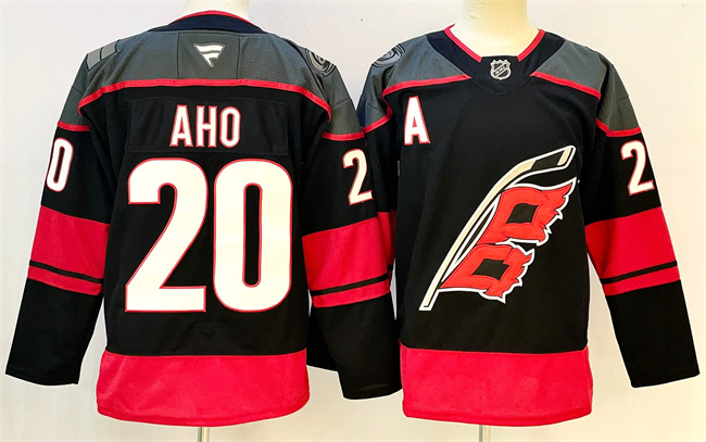 Men's Carolina Hurricanes #20 Sebastian Aho Black 2024-25 With A Patch Home Stitched Hockey Jersey Men's Carolina Hurricanes #20 Sebastian Aho Black 2024-25 With A Patch Home Stitched Hockey Jersey