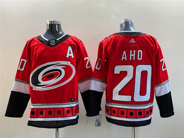 Men's Carolina Hurricanes #20 Sebastian Aho Red Stitched Jersey Men's Carolina Hurricanes #20 Sebastian Aho Red Stitched Jersey