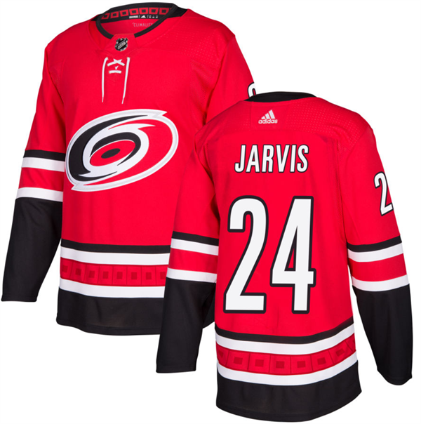 Men's Carolina Hurricanes #24 Seth Jarvis Red Stitched Jersey Men's Carolina Hurricanes #24 Seth Jarvis Red Stitched Jersey