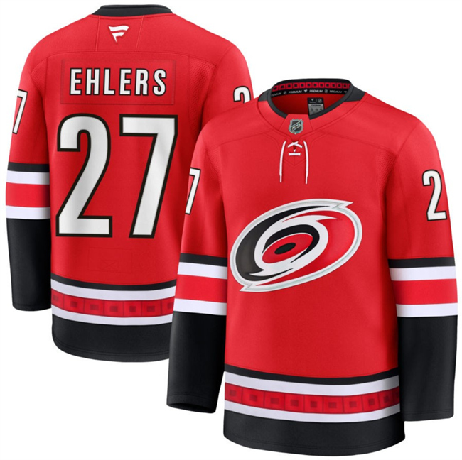 Men's Carolina Hurricanes #27 Nikolaj Ehlers Red 2024-25 Alternate Stitched Hockey Jersey Men's Carolina Hurricanes #27 Nikolaj Ehlers Red 2024-25 Alternate Stitched Hockey Jersey