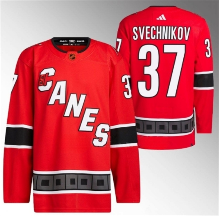 Men's Carolina Hurricanes #37 Andrei Svechnikov 2022 23 Reverse Retro Red Stitched Jersey Men's Carolina Hurricanes #37 Andrei Svechnikov 2022 23 Reverse Retro Red Stitched Jersey
