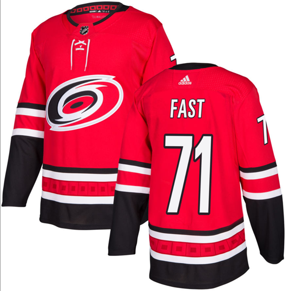 Men's Carolina Hurricanes #71 Jesper Fast Red Stitched Jersey Men's Carolina Hurricanes #71 Jesper Fast Red Stitched Jersey