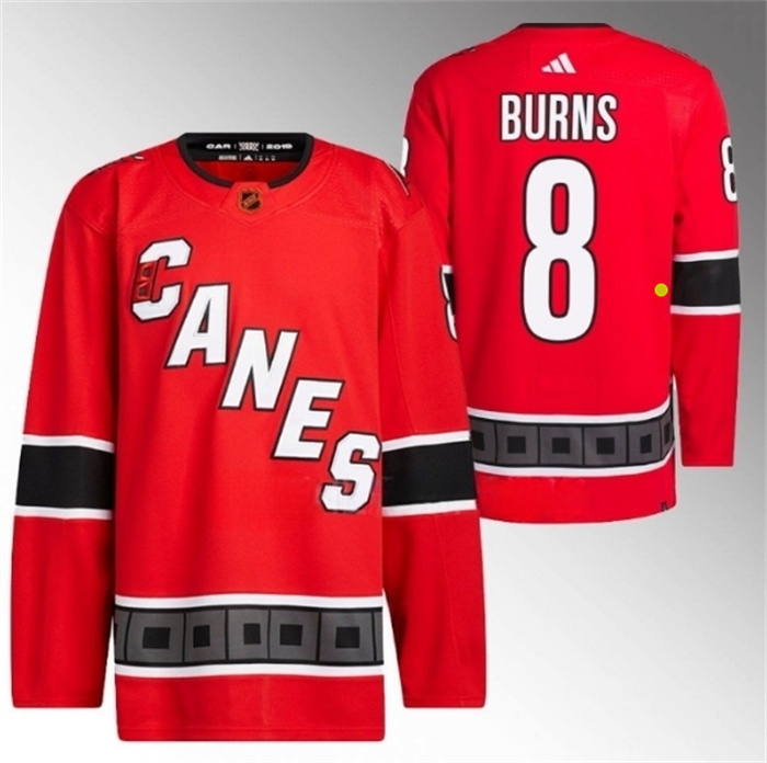 Men's Carolina Hurricanes #8 Brent Burns 2022 23 Reverse Retro Red Stitched Jersey Men's Carolina Hurricanes #8 Brent Burns 2022 23 Reverse Retro Red Stitched Jersey