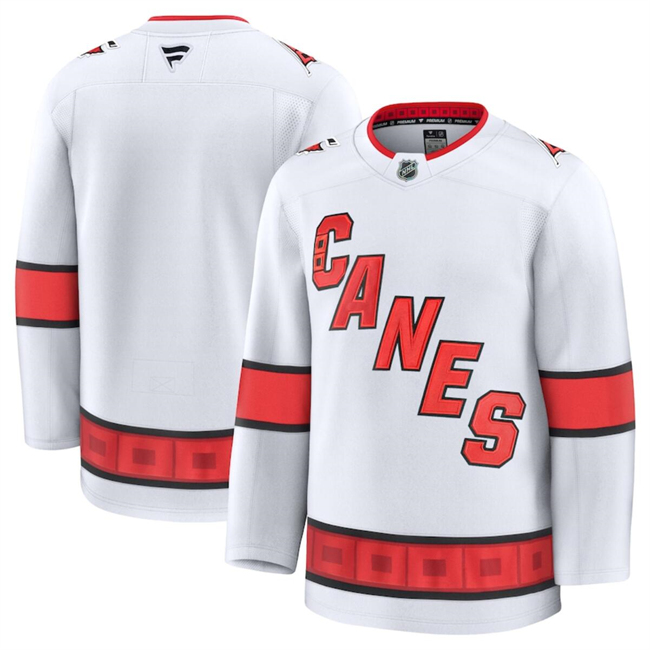 Men's Carolina Hurricanes Blank White 2024-25 Away Stitched Hockey Jersey Men's Carolina Hurricanes Blank White 2024-25 Away Stitched Hockey Jersey