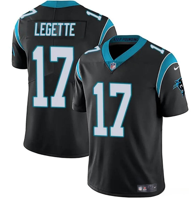 Men's Carolina Panthers #17 Xavier Legette Black Vapor Limited Stitched Football Jersey Men's Carolina Panthers #17 Xavier Legette Black Vapor Limited Stitched Football Jersey