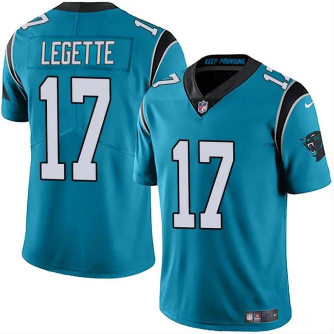 Men's Carolina Panthers #17 Xavier Legette Blue Vapor Limited Stitched Football Jersey Men's Carolina Panthers #17 Xavier Legette Blue Vapor Limited Stitched Football Jersey
