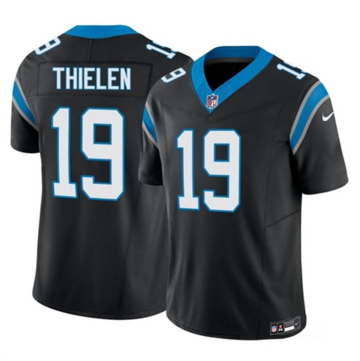 Men's Carolina Panthers #19 Adam Thielen Black 2023 F.U.S.E. Vapor Untouchable Stitched Football Jersey Men's Carolina Panthers #19 Adam Thielen Black 2023 F.U.S.E. Vapor Untouchable Stitched Football Jersey