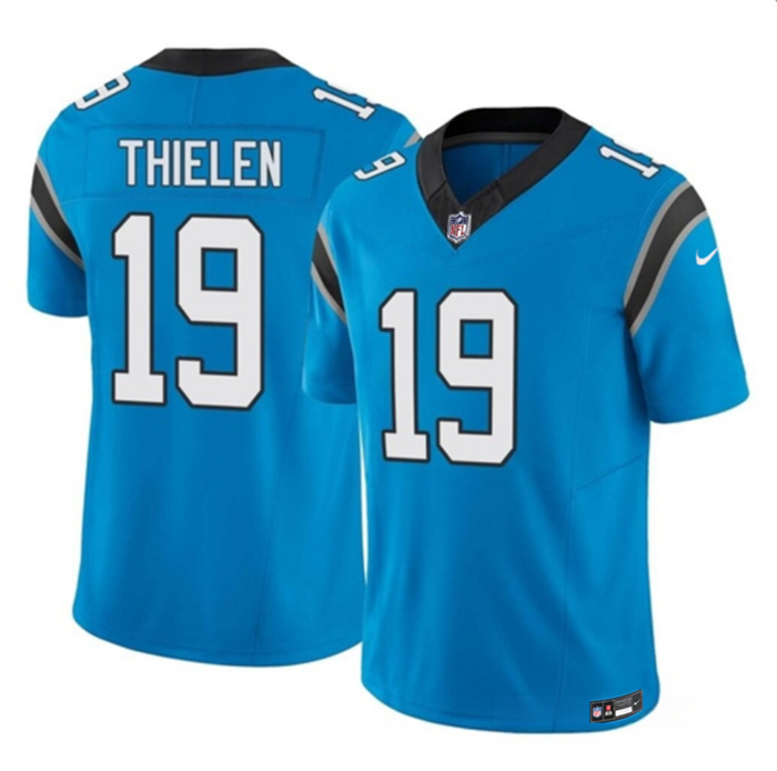 Men's Carolina Panthers #19 Adam Thielen Blue 2023 F.U.S.E. Vapor Untouchable Stitched Football Jersey Men's Carolina Panthers #19 Adam Thielen Blue 2023 F.U.S.E. Vapor Untouchable Stitched Football Jersey