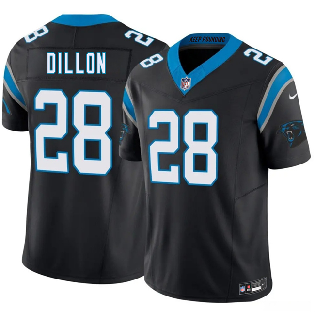 Men's Carolina Panthers #28 A.J. Dillon Black 2026 F.U.S.E. Vapor Limited Stitched Football Jersey Men's Carolina Panthers #28 A.J. Dillon Black 2026 F.U.S.E. Vapor Limited Stitched Football Jersey