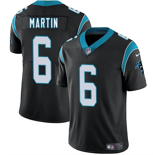 Men's Carolina Panthers #6 Sam Martin Black 2025 Vapor Limited Stitched Football Jersey Men's Carolina Panthers #6 Sam Martin Black 2025 Vapor Limited Stitched Football Jersey
